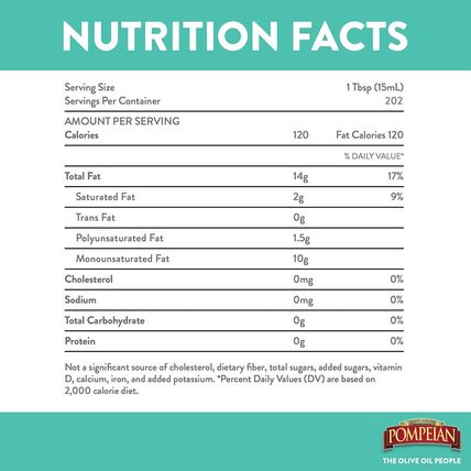 Pompeian Robust Extra Virgin Olive Oil, Contains Polyphenols, First Cold Pressed