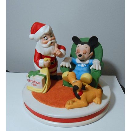 1981 Disney Artists Limited Figurine Christmas Third Edition Mickey Santa Japan