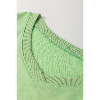Meadow Mist Green Plus Size V Neck Drop Shoulder Tee Loose Shorts 2pcs Outfit