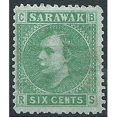 Sarawak 1875 SG5 6c Green Mounted Mint ... .