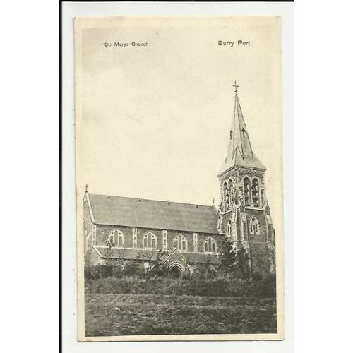 Wales BURRY PORT St Mary's Church Postcard by Stewart & Woolf (350)