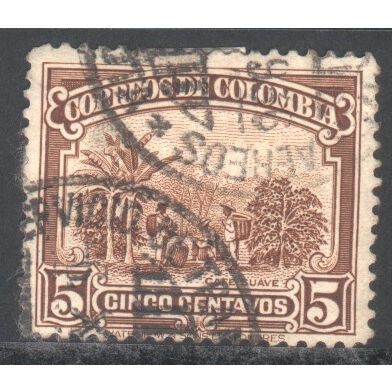Colombia stamps 1932 - SG431 - 5c brown - Coffee Plantation - used