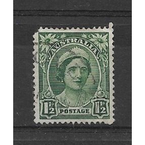 Australia.SG229 1 1/2d Queen Elizabeth (Green).Fine Used.June19