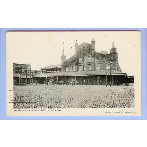 New Jersey Newark Market St Depot Black & White Photo Type View Large Ston~189