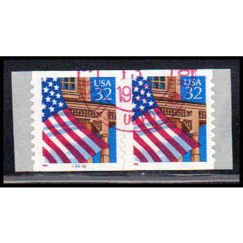 Used 2915A 32c U.S. Flag Over Porch Very Fine CNP Left 23222 10x10 PA1757