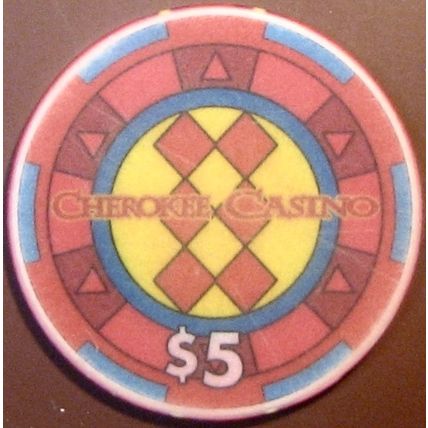 Cherokee. $5 Casino Chip. Various Oklahoma Locations. W98.