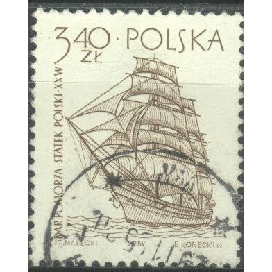 Poland 1964 - 3.40z brown - School Ship - used