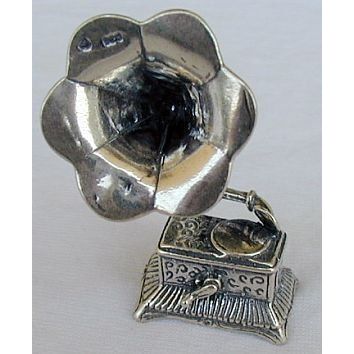 Old gramophone silver miniature