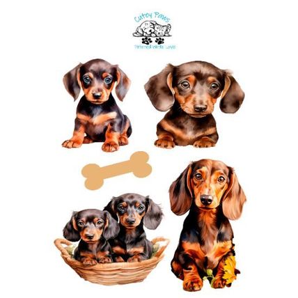Dachshund Stickers - Scrapbooking Journal and Crafting-Self Adhesive Stickers