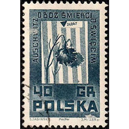 Poland 1962 World War II Memorials 40G Used. Stamp Flower