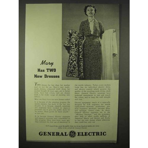 1937 General Electric Ad - Mary Has Two New Dresses