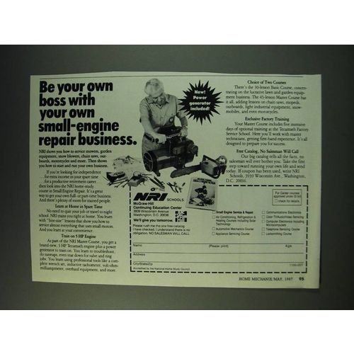1987 NRI Schools Ad - your own small-engine repair