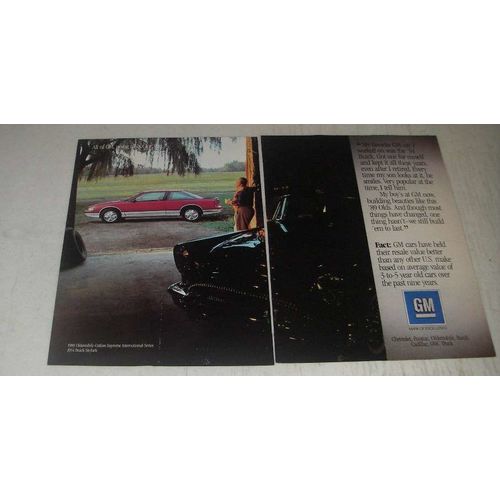 1989 GM Oldsmobile Cutlass Supreme International Series Ad - 1954 Buick Skylark