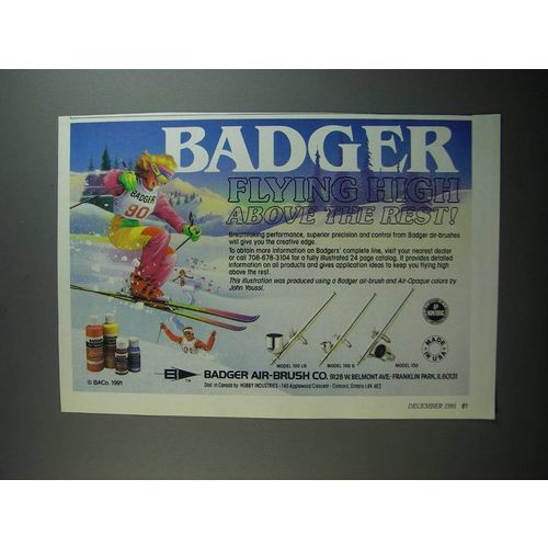 1991 Badger Air-Brushes Ad - Model 100LG, 100 G and 150