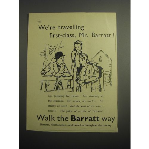 1948 Barratt Shoes Ad - We're travelling first-class, Mr. Barratt