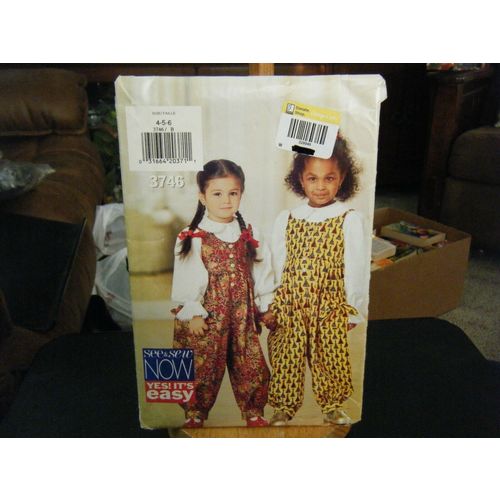 Butterick See & Sew 3746 Girl's Jumpsuit & Blouse Pattern - Size 4/5/6