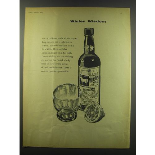 1957 White Horse Scotch Ad - Winter Wisdom