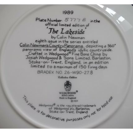 Wedgwood Country Panorama The Lakeside 1989 Bone China Plate By Colin Newman