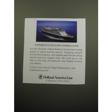 2007 Holland America Line Ad - Experience Holland America Line