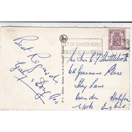 Ostende Palais de Justice Belgium Postcard posted 1950 creased