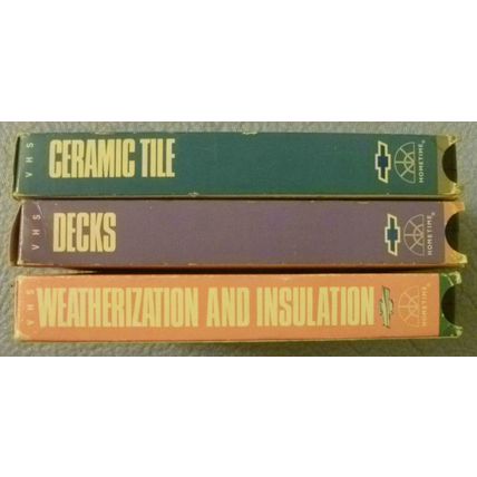 LOT OF 3 HOMETIME CERAMIC TILE DECKS & WEATHERIZATION INSULATION VHS VIDEOTAPES