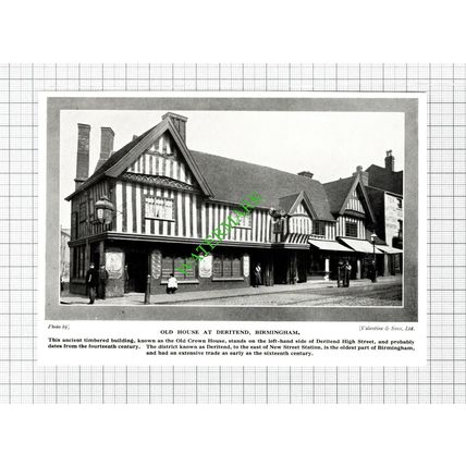 Deritend Birmingham Old Crown House - 1920's Cutting