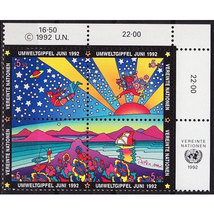 UNO Wien Vienna Vienne [1992] MiNr 0129-32 4er ( **/mnh ) [01] mit Emblem
