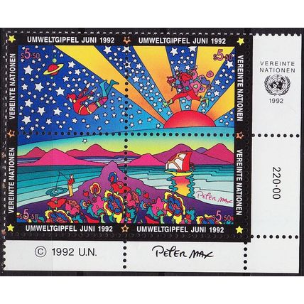 UNO Wien Vienna Vienne [1992] MiNr 0129-32 4er ( **/mnh ) [02] mit Emblem
