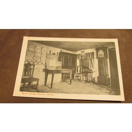 Early G.W.W Postcard - Robert Burns cottage interior -Alloway, South Ayrshire