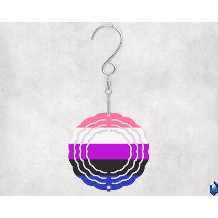 Gender Fluid Pride Flag 3 inch Wind Spinner LGBTQIA+ Community Gift Birthday