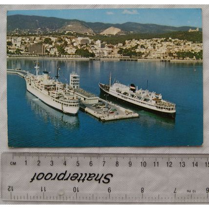 1970 postcard Palma de Mallorca, Passengers Basin