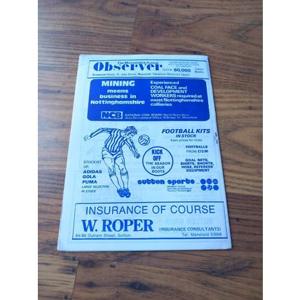 1978/79 Sutton Town vs Hyde United - FA Trophy * FREE P&P *