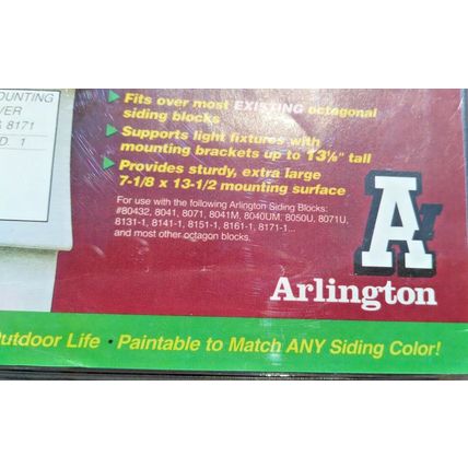 Arlington Siding Block MEGA Cover 8100LP-1 Outdoor Light Fixture Support NEW!