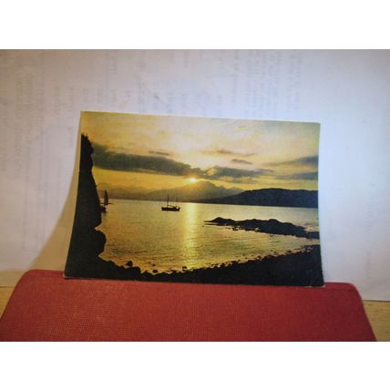 SUNSET, BLAVEN, Isle of Skye unused postcard 1957 J.Arthur Dixon =