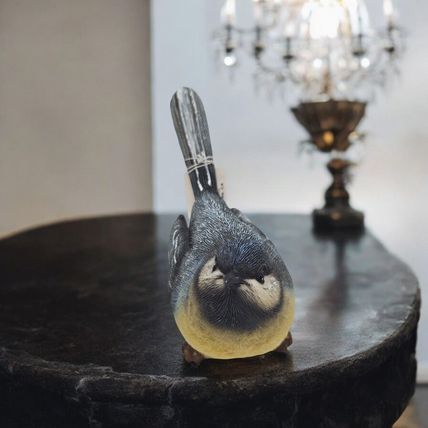 Yellow-Bellied Blue Tit Bird Resin Figurine by Transpac - Head & Tail Tilted Up