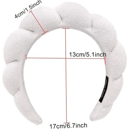 2Pcs Spa Facial Headband Puffy Makeup Hairband for Women Thick Towel Accessories