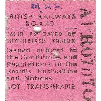 B.R.B. Edmondson Ticket - Paddington to Oxford via Didcot