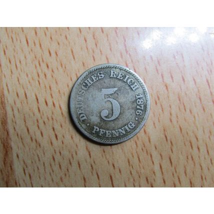 1876e 5 Pfennig Germany Empire Coin