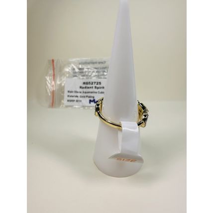 NIB Bomb Party Sz6 Revealed BP Ring RG52725 Radiant Spirit Aquamarine CZ Gold Pl