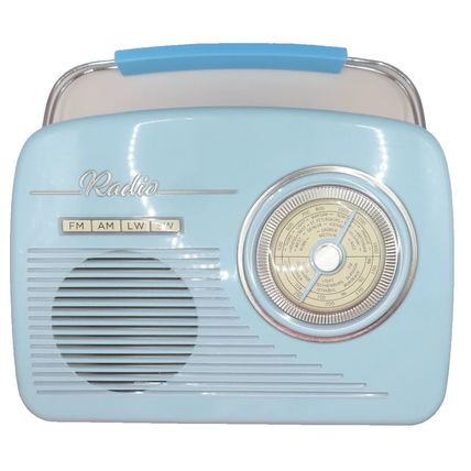 Blue Radio Shaped Tin with 200 Grams Shortbread Biscuits 18.5 CM Food Gift