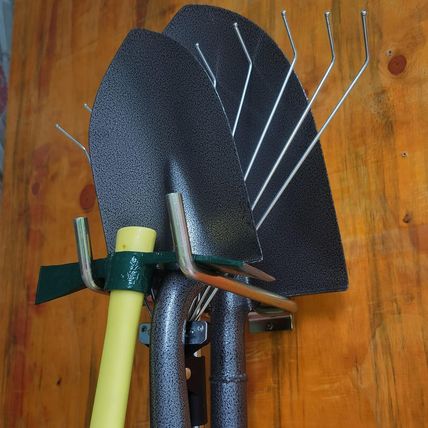 4 Pack E-Track Heavy Duty Shovel Hanger for Store Long Handled Tools, Large Stee