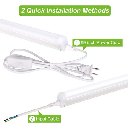 Hykolity 6 Pack LED Shop Light 4FT, T5 Integrated Single Fixture, 22W, 2200Lm, 6