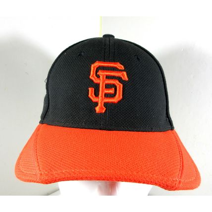 SF San Francisco Giants Baseball Hat Official Batting Practice Cap Black Orange