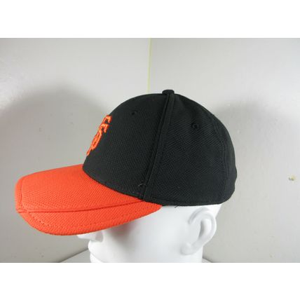 SF San Francisco Giants Baseball Hat Official Batting Practice Cap Black Orange