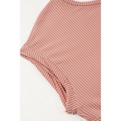 Dusty Pink Corded Knit Textured Patched Pocket Frilled Swing Mini Dress with Poc