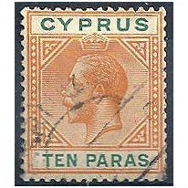 Cyprus 1912.SG74 10 Paras Orange & Green Fine Used.
