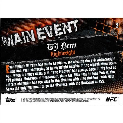 2010 Topps UFC Main Event - #2 - BJ Penn
