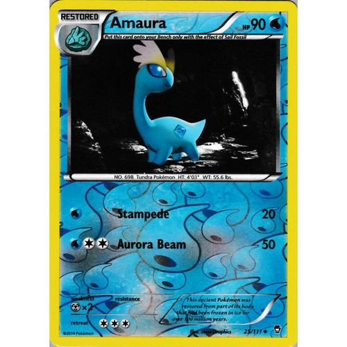 Pokemon XY Furious Fists 25/111 Amaura Rev Holo