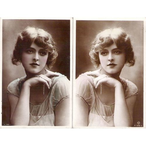 2 CARTES POSTALES - JEUNE FILLE - REF 13