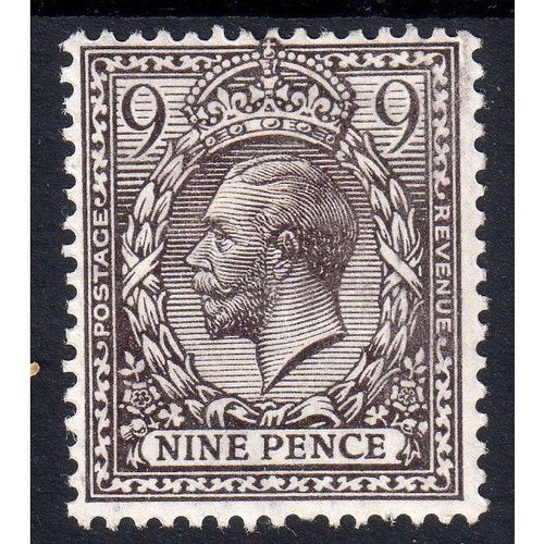 1912 Sg392 9d AGATE HINGED MINT (BT55)